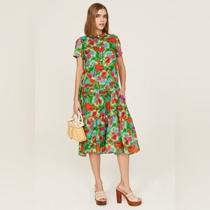 Amanda Uprichard Multicolor Pierre Midi Dress Size XS $260